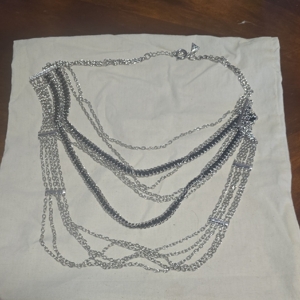 Guess Multi-Layer Silver Necklace